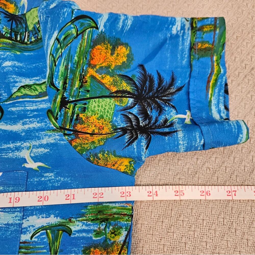 HAWAIIN LUAU | Shirt Short Sleeve Mens Resort Vacation Surfing Cabanacore VTG - Picture 7 of 12